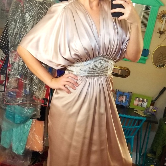 VTG Lillie Rubin Goddess Disco Silk Maxi Dress😍 - Picture 3 of 8
